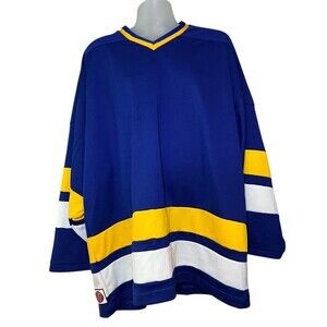 K1 Authentic Mens 2XL Blue Yellow Hockey Jersey Blank St Louis Blues Color